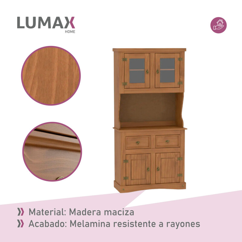 Cristalero Armario Lumax Aparador 4 puertas 2 cajones madera maciza Cristalero Armario Lumax Aparador 4 puertas 2 cajones madera maciza