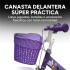Bicicleta infantil Shengdi Rod 12 Canasto Parrilla Rueditas Color Violeta