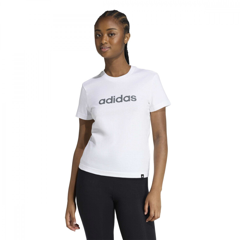 Remera Adidas W LIN T VL Mujer KD9545 Blanco-negro