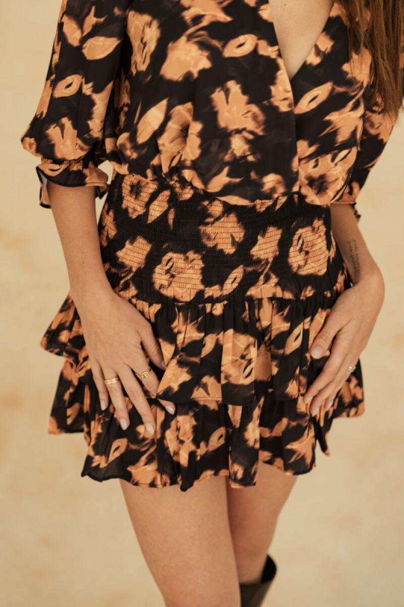 VESTIDO VALENTINA MINI SEPIA BLOOM VESTIDO VALENTINA MINI SEPIA BLOOM