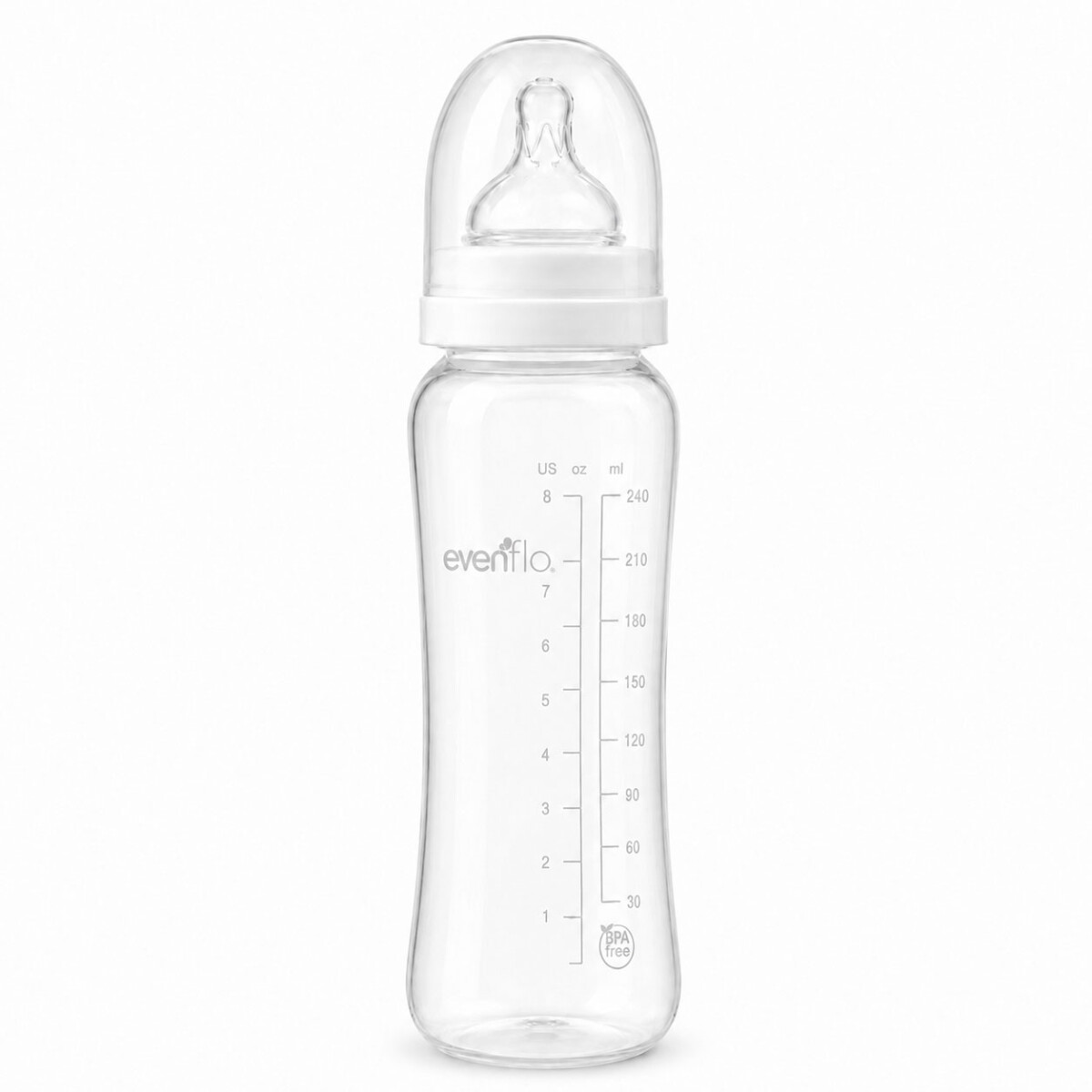 Mamadera Evenflo Contur Bebés 3-12M 240Ml Tetina Flujo Medio - Blanco 