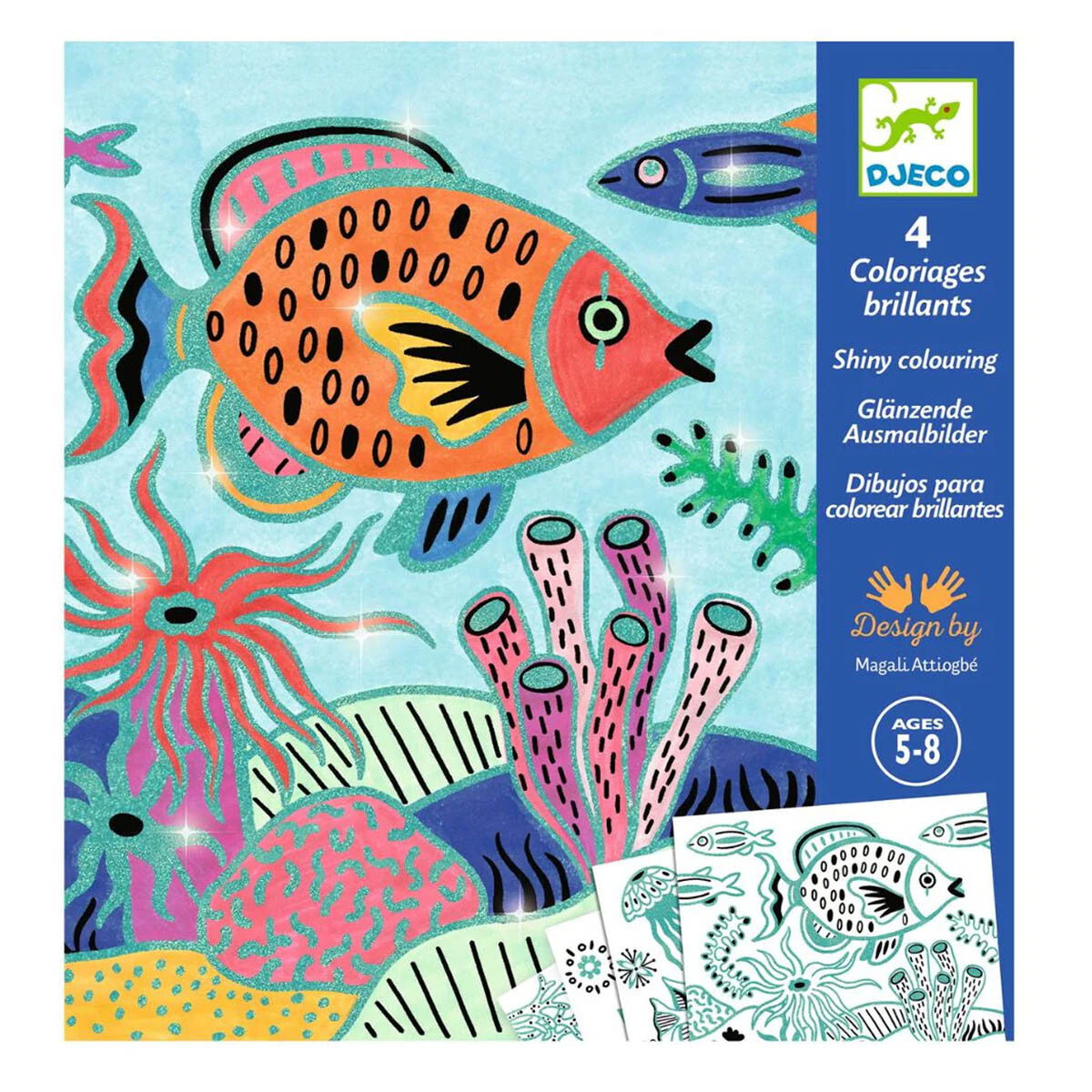 Dibujo para colorear brillantes Bajo el mar Djeco 
