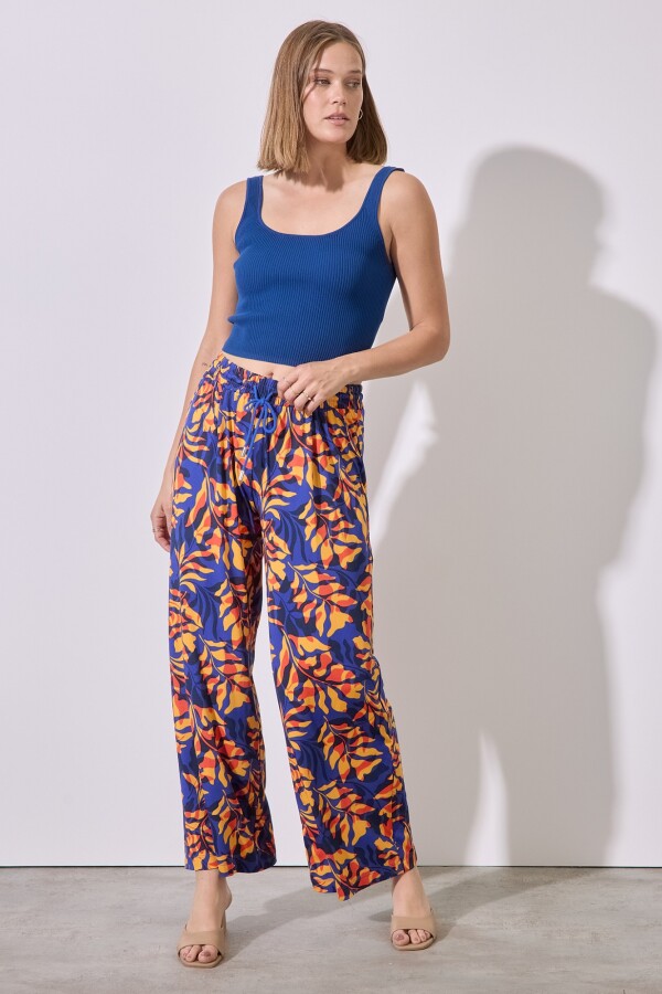 Pantalon Printed MULTI/AZUL