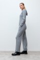 Pantalón tejido estructuras gris melange