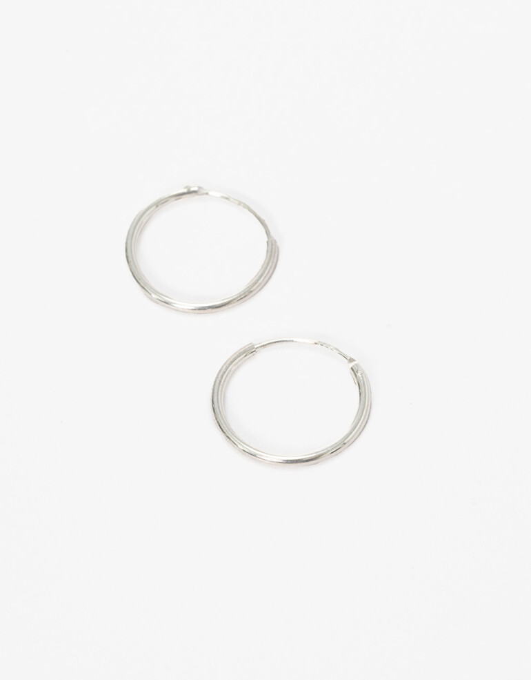 Aros Argollas Metal Argollas En Plata 925 - Plateado