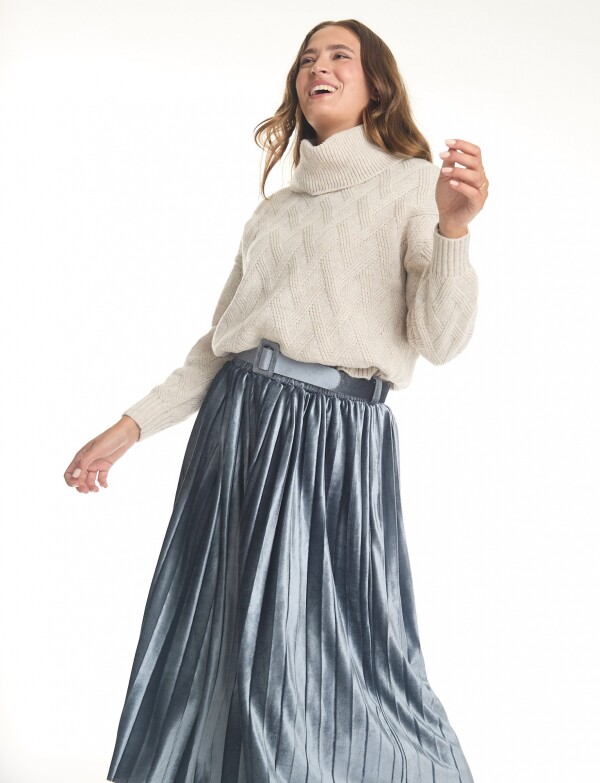 Falda Velvet GRIS AZULADO