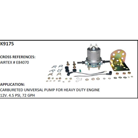 BOMBA COMBUSTIBLE ELECTRICA - UNIVERSAL H.DUTY 12V 0.3 BAR 270 LITROS X HORA - BOMBA COMBUSTIBLE ELECTRICA - UNIVERSAL H.DUTY 12V 0.3 BAR 270 LITROS X HORA -