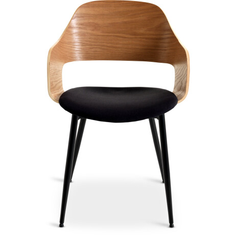 Silla De Comedor Hvidovre Tela Negro/Roble