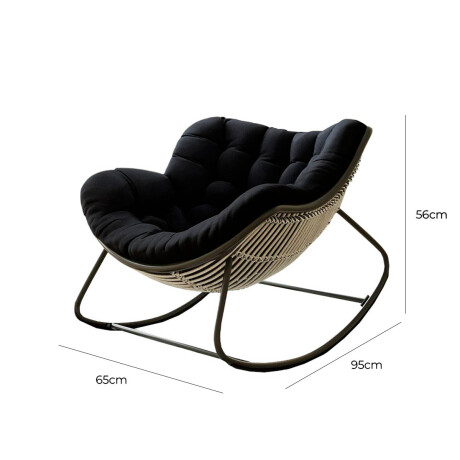 Silla Sillón Nido Mecedor Acolchado Grande Relax Negro