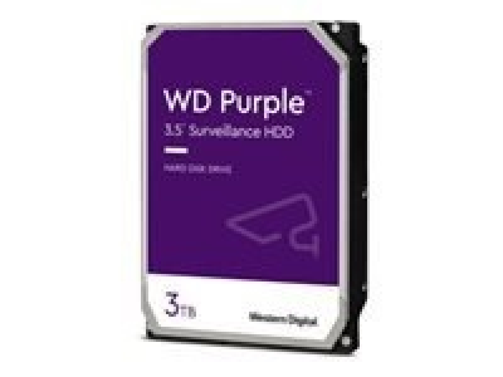 WD Purple WD33PURZ - Disco duro - 3 TB - vigilancia - interno - 3.5" - SATA 6Gb/s - 5400 rpm - búfer: 256 MB 
