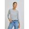 BLUSA ML FEM CINZA MESCLA