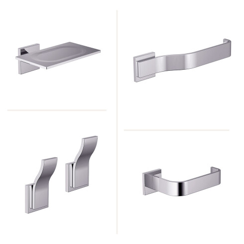 SET DE ACCESORIOS BAÑO METAL SKYLINE SATINADO CEPILLADO 000