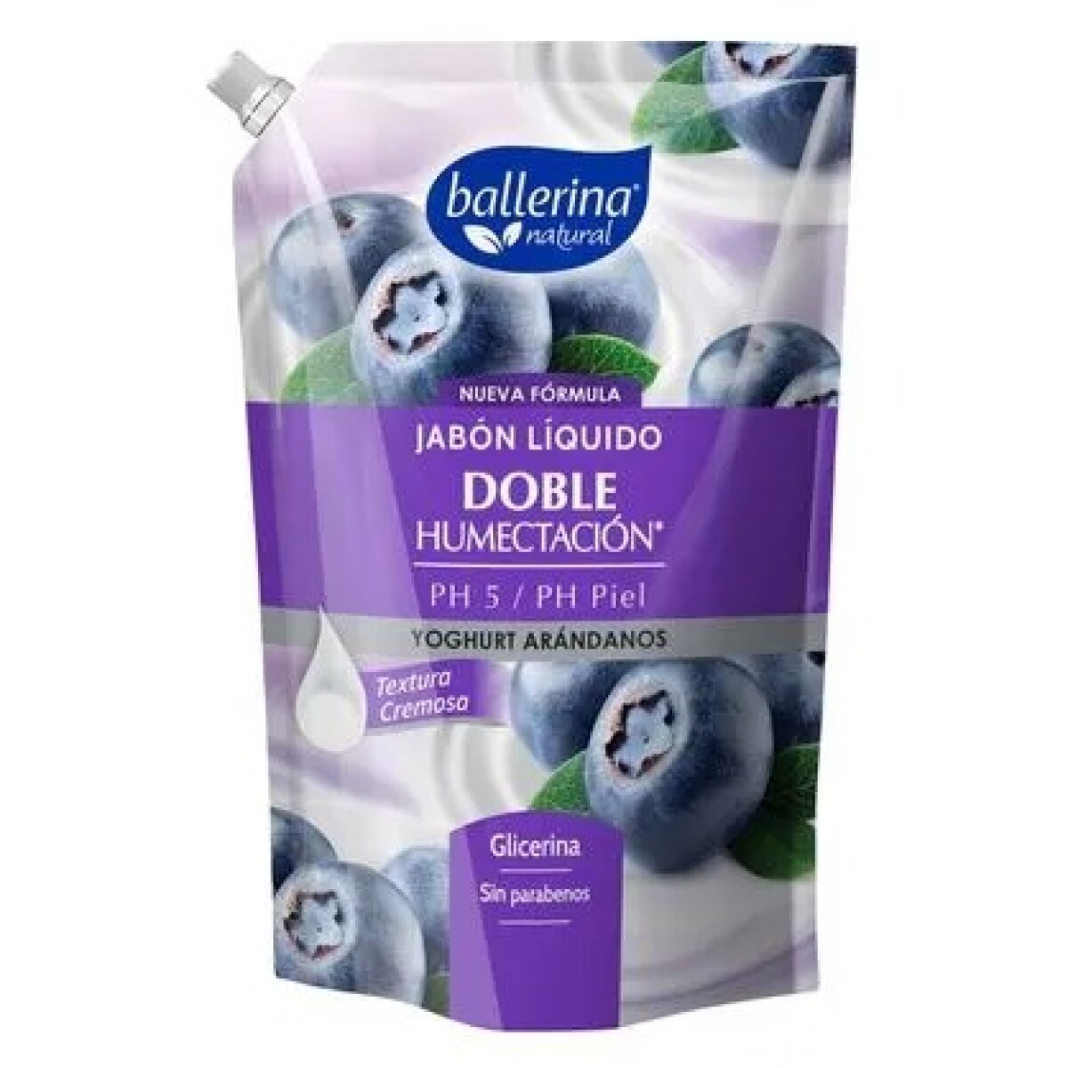 Ballerina Jabón líquido doypack 750ml - Doble humectación Yogur Arándanos 