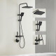 Griferia Barra Ducha Exterior De Aluminio - Color Negro Mate NEGRO