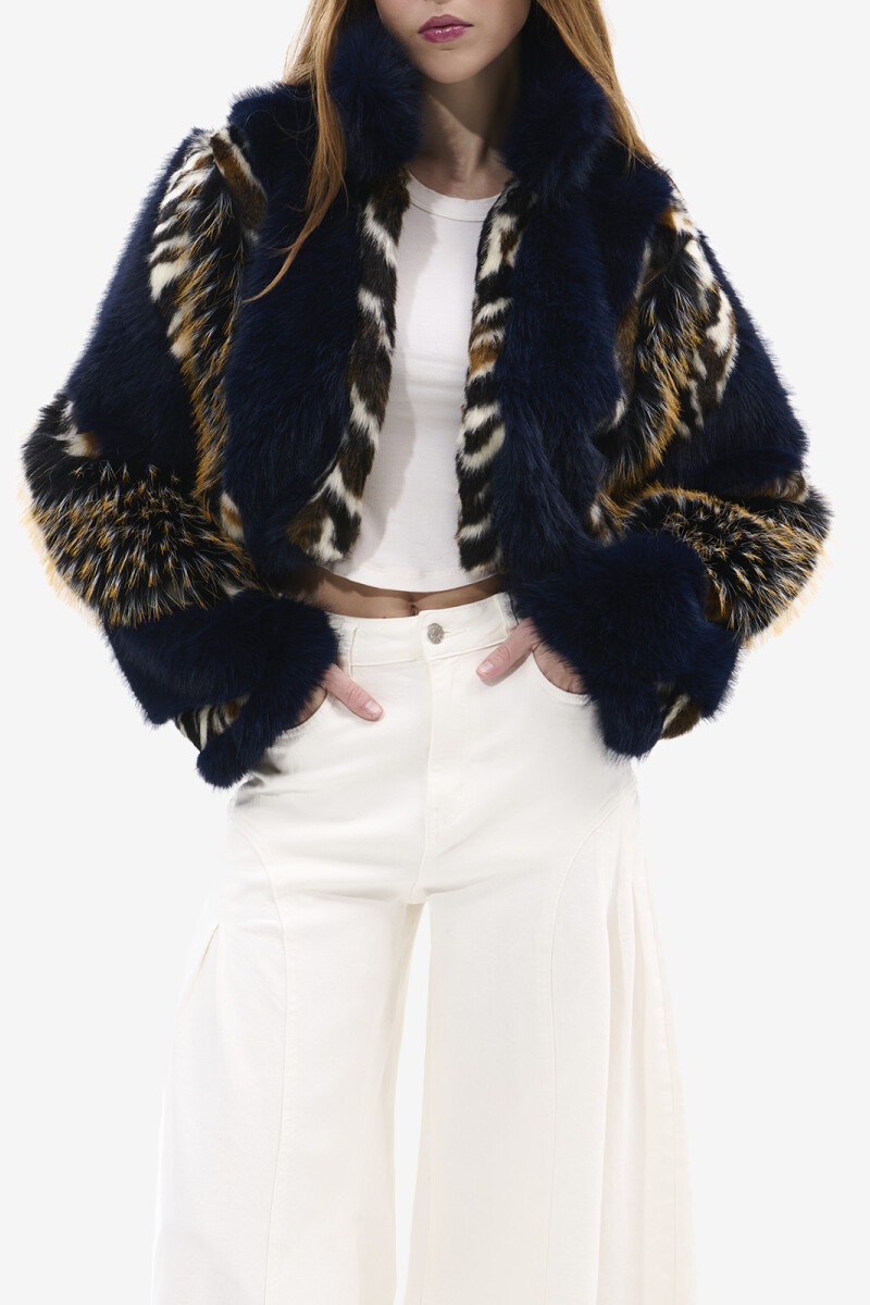 BOMBER FUR CHIARA Navy