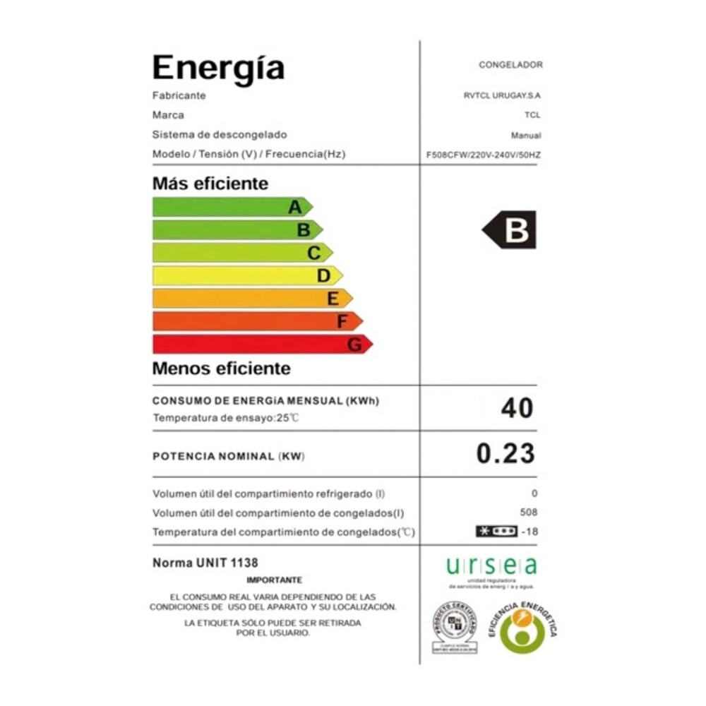 FREEZER HORIZONTAL 508L BLANCO TCL 508L F508CFW