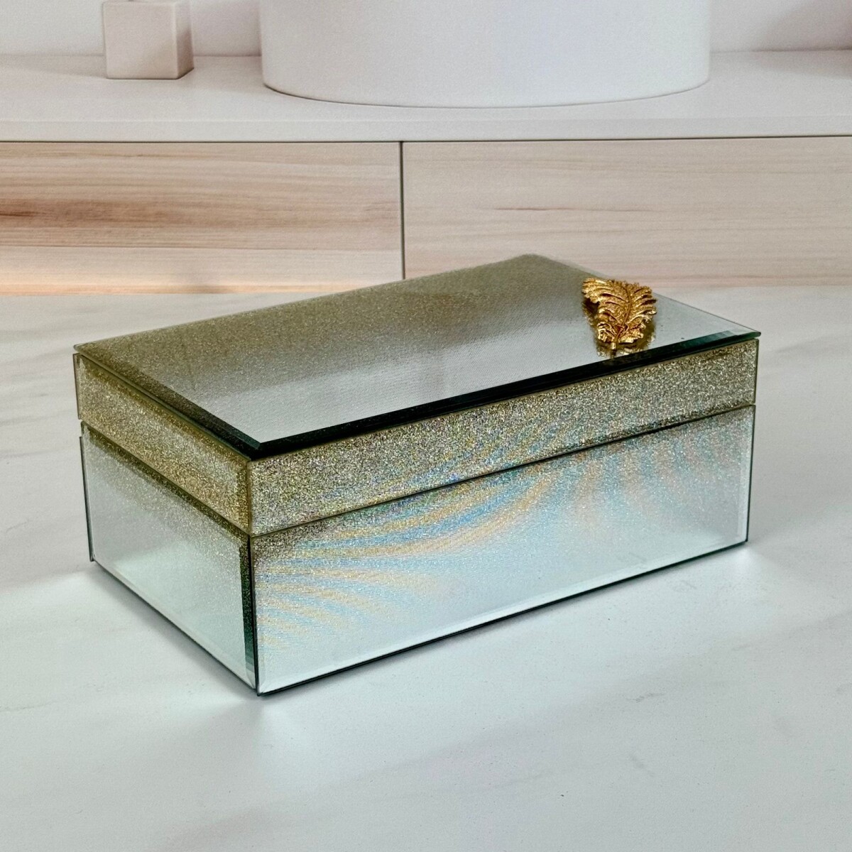 Joyero Box Espejado Largo 20cm x Ancho 13cm x Alto 9cm 