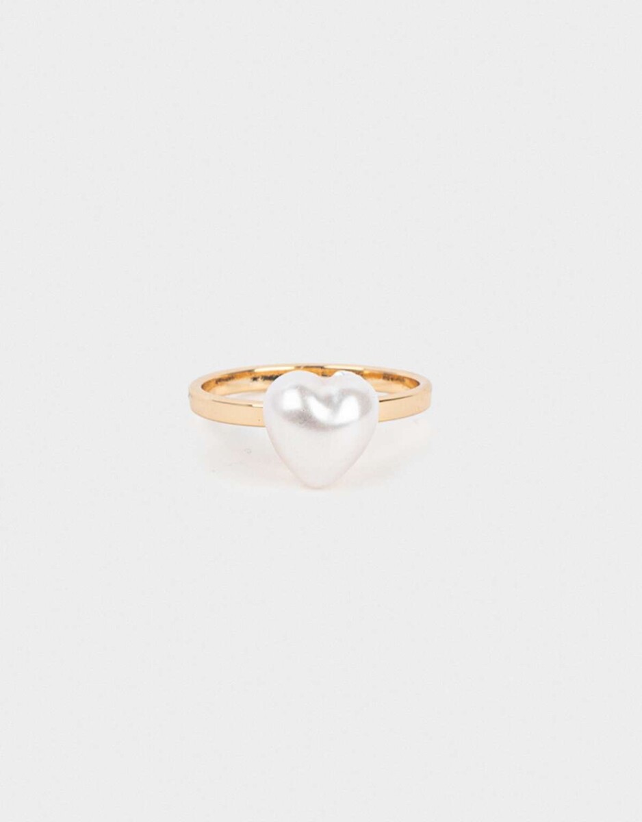 Anillo Con Corazón De Perla - Dorado Champagne 