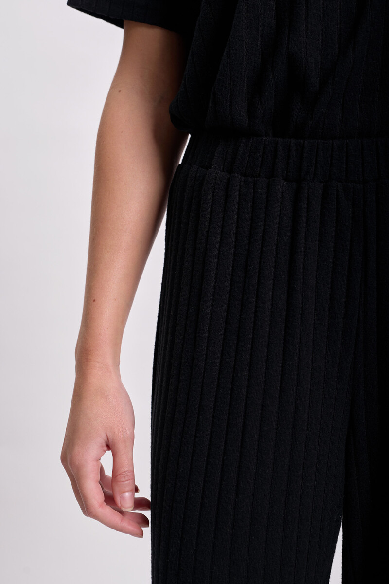 Pantalón ancho lanilla Negro
