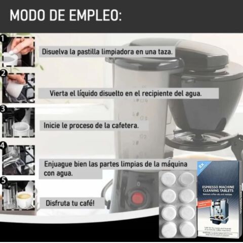 Tabletas Descalcificantes Para Cafetera Limpiador 8 Unidades Tabletas Descalcificantes Para Cafetera Limpiador 8 Unidades