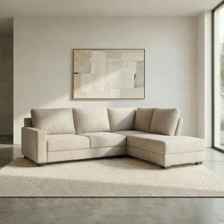 Rinconera Avero - Tela Microfibra - Chaise derecho Berlin 02 (Beige)