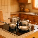 BATERIA DE COCINA TRAMONTINA ALLEGRA ACERO INOX. X 4 PZAS Sin color