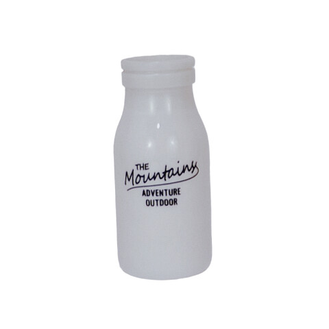 Florero botella blanca con escritura Florero Botella Blanca Con Escritura