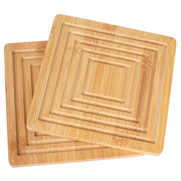 SOPORTE PARA OLLAS BAMBÚ 2 PIEZAS MARRON