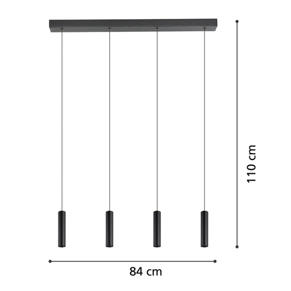 Lámpara colgante 4 cabezales LED 4x5W ALMUDAINA EG0148