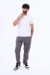 Pantalon de gabardina Durazno Gris