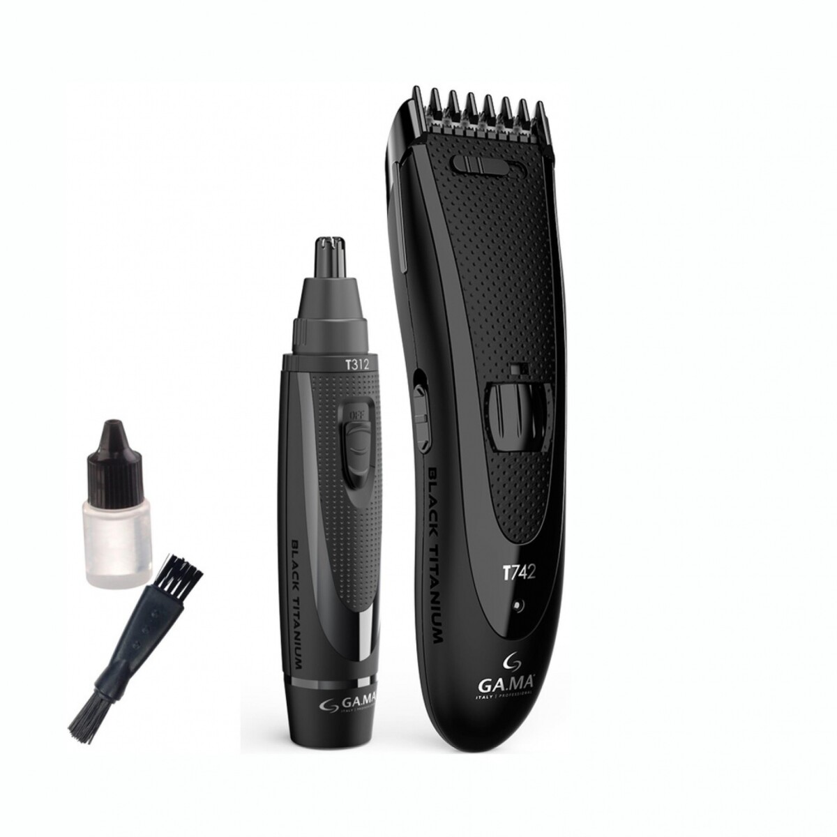 Pack GAMA Titanium T744 Con Clipper Y Nose Trimmer 