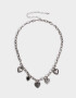 Collares Cortos Antique Silver Collar Corto Corazones Antique - Plateado Antique Silver