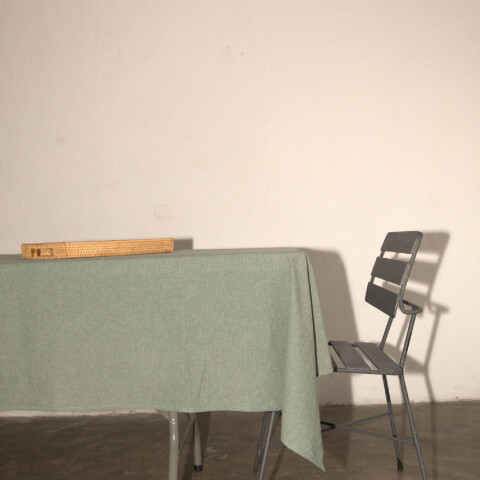 Mantel liso redondo algodón 140cm verde
