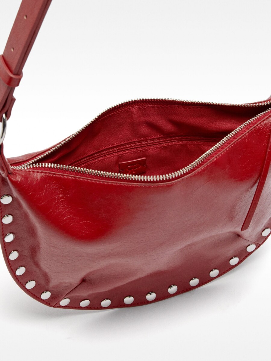 Bolso De Hombro Con Tachuelas rojo