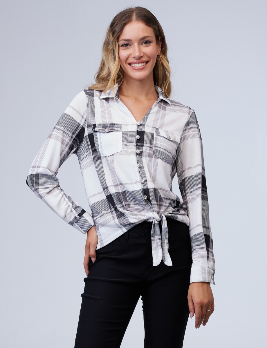 Blusa Soft Cuadrille - Blanco/multi 
