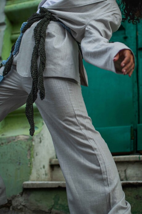 Pantalón Sastre Lurex Gris