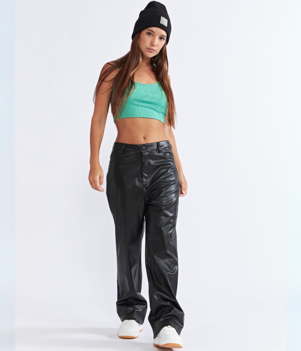 Pantalon Dama Cuerina Recto N+ - Negro 