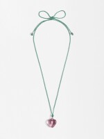 Collar Cordón Corazón verde