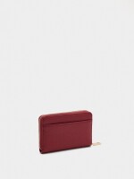 Cartera Con Textura Y Cierre De Cremallera rojo