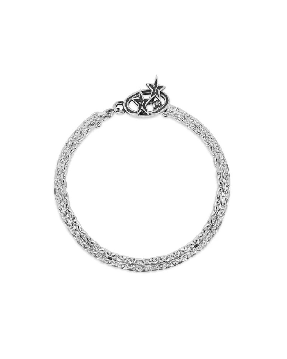 TwoJeys Pulsera Icon Double Chain Plata 