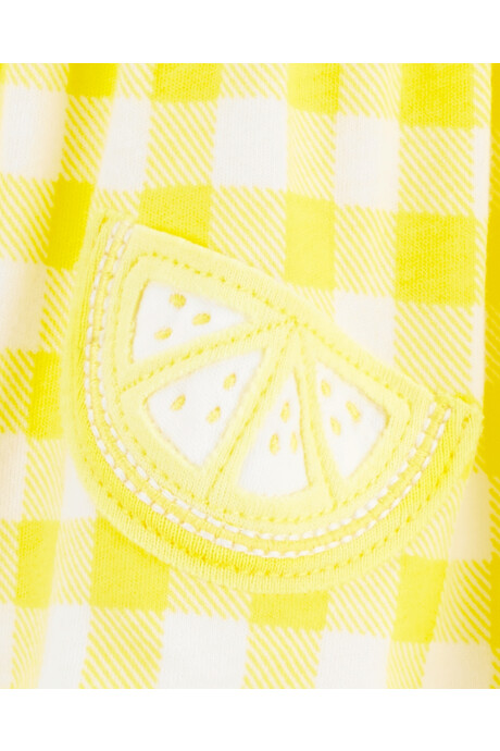 Vestido de algodón, tipo body, diseño a cuadros Sin color