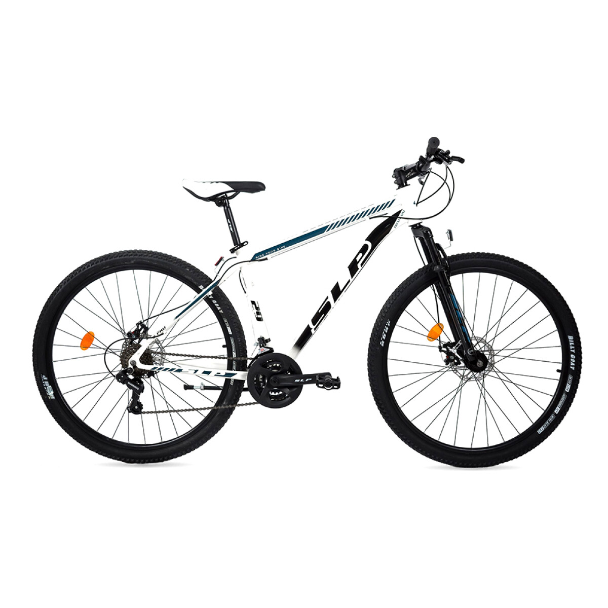 Bicicleta Montaña Rodado 29 SLP 5 PRO Acero c/21 Velocidades - Blanco/negro/azul 