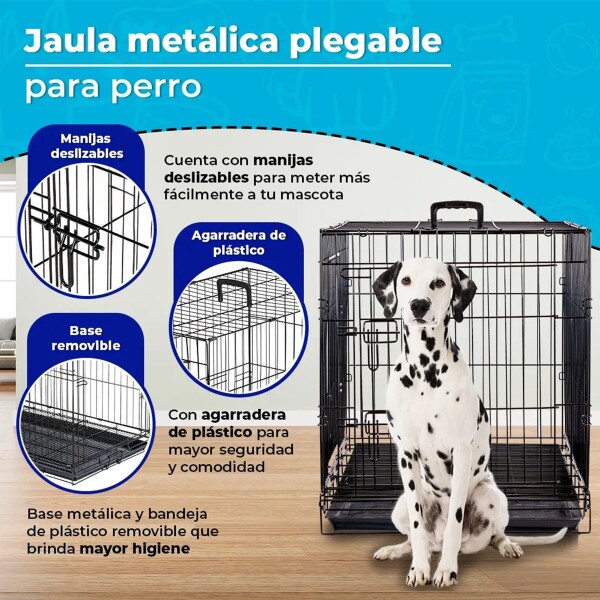 Canil Jaula Corral Perro Mascota Lili 90 cm Grande De Metal Variante Color Rosado
