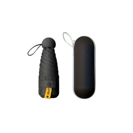 Paraguas plegable con mango y estuche colores pastel Negro