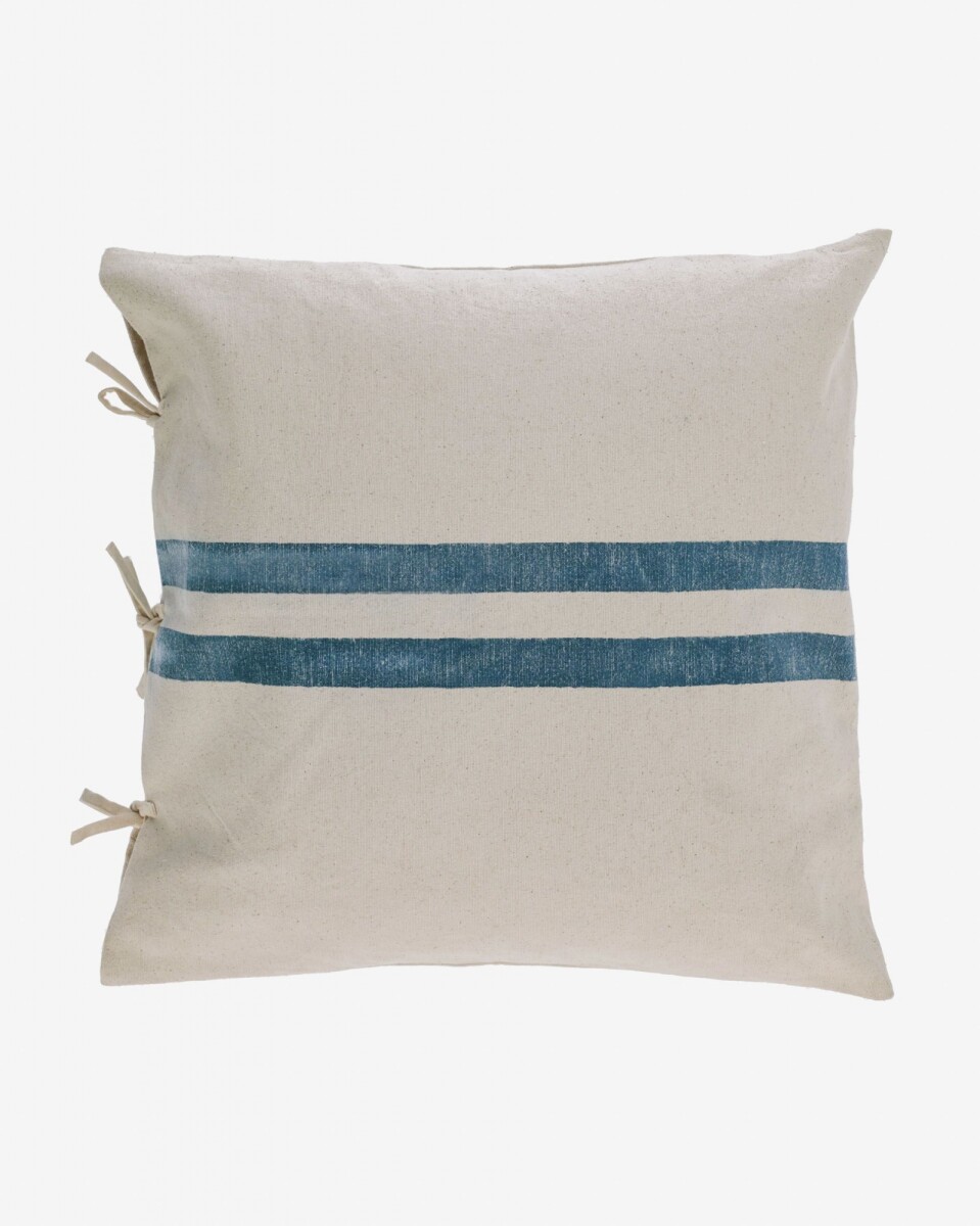 Almohadón Ziza 100% algodón - rayas gruesas azul y blanco 60 x 60 cm 