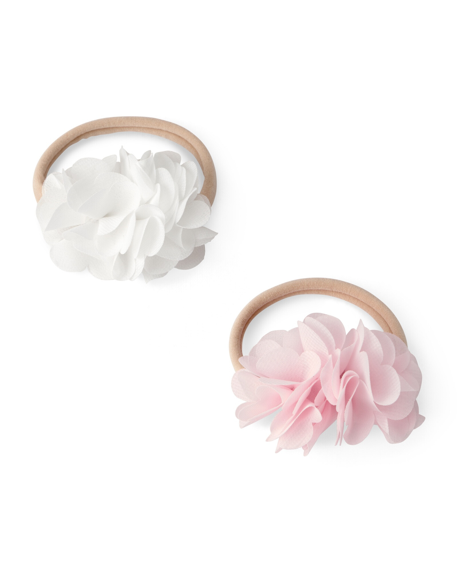 Pack dos vinchas con flor, blanco y rosa Sin color