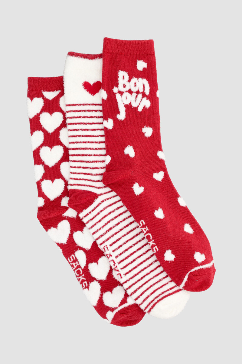 Pack x 3 media caña en algodón en detalle chenille - Variante 28 