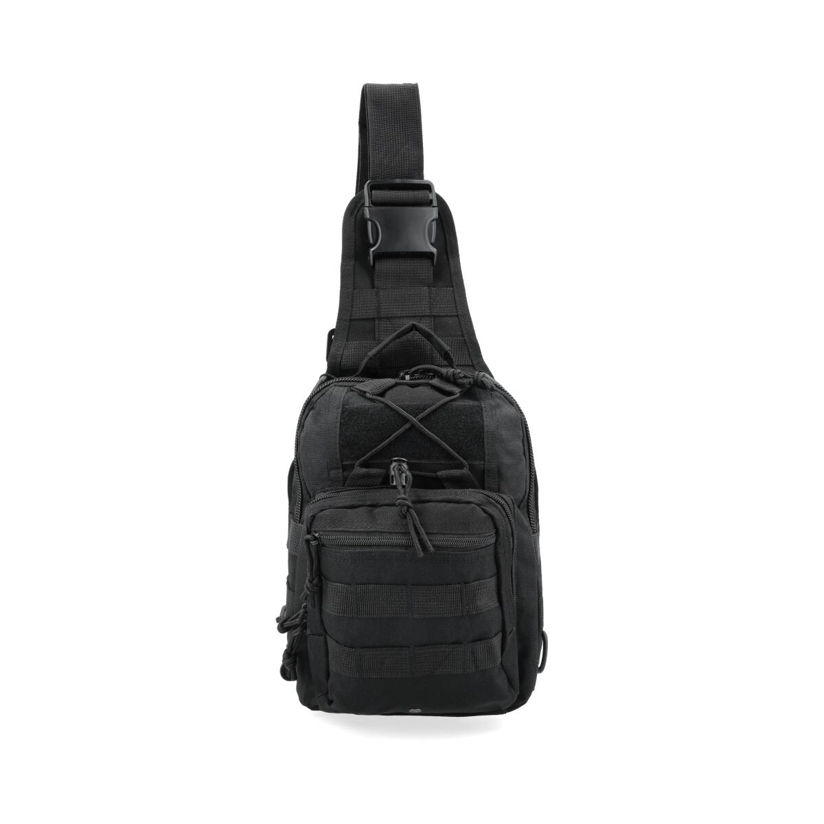 Morral Pechera Tactico Militar Bolso Cruzado Bandolera Molle Color Negro Lisa Clemur 
