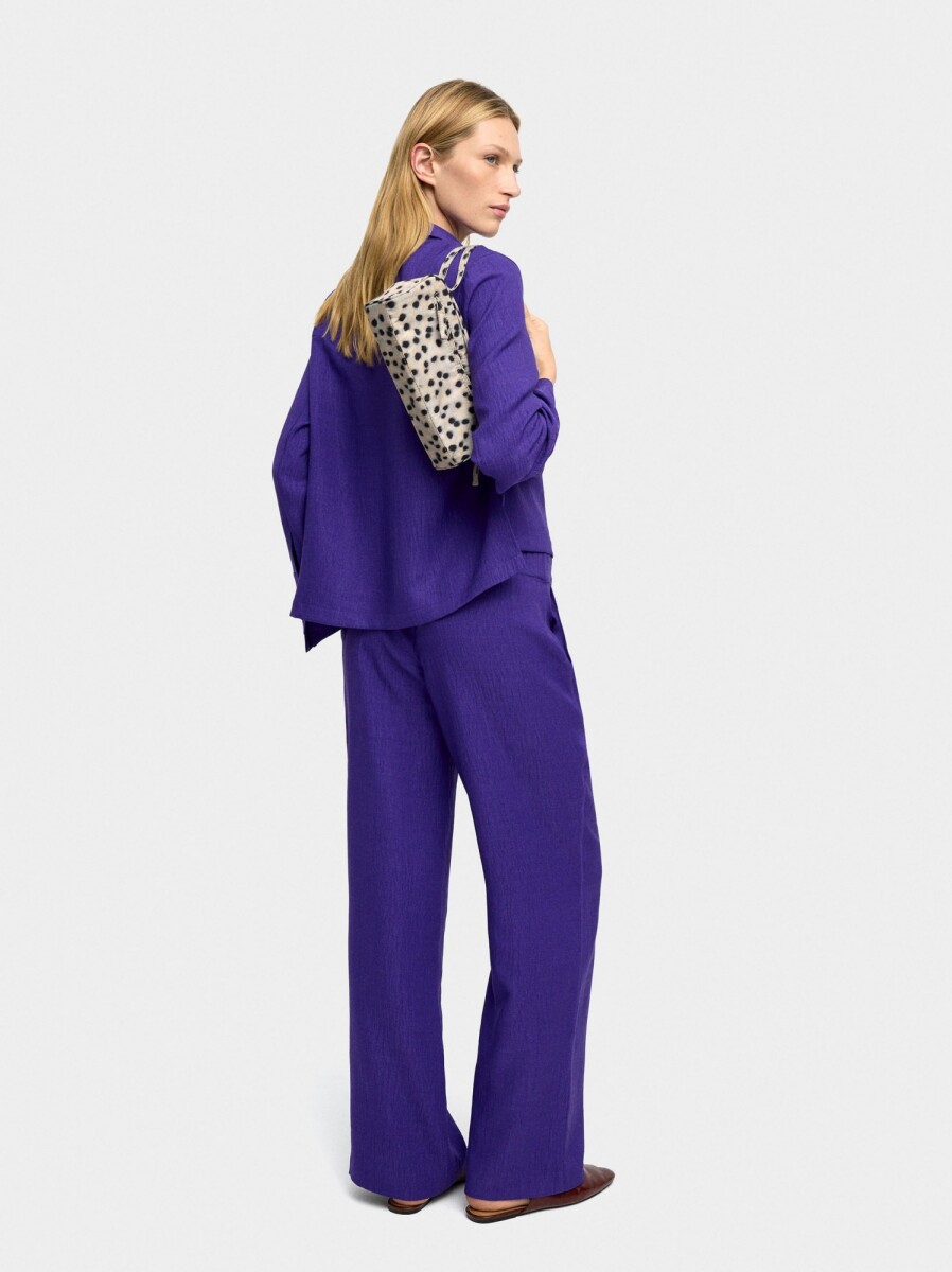 Pantalón Fluido Con Efecto Arrugado - violeta 