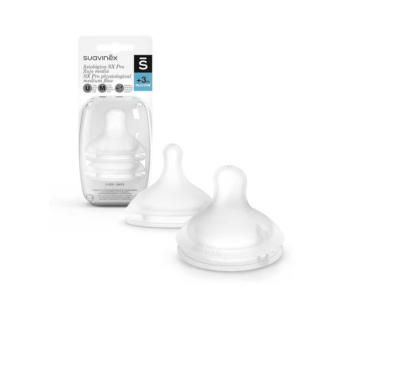 Set Tetina Fisiológica Suavinex - Talle 3+ Flujo M 